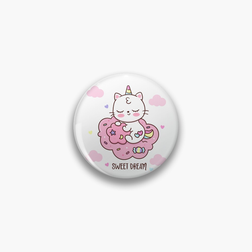 Cute Unicorn (Heart) Pin - unicorn fantasy design by HackerLooks