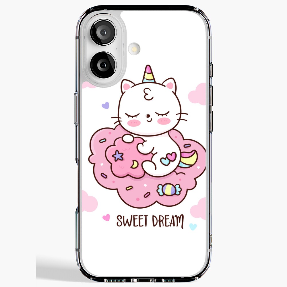 Cute Unicorn (Heart) iPhone Soft Case - unicorn fantasy design by HackerLooks