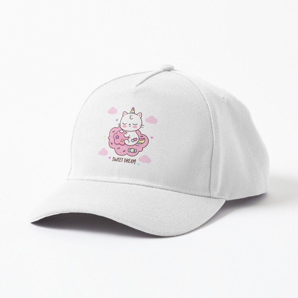 Cute Unicorn (Heart) Baseball Cap - unicorn fantasy design by HackerLooks
