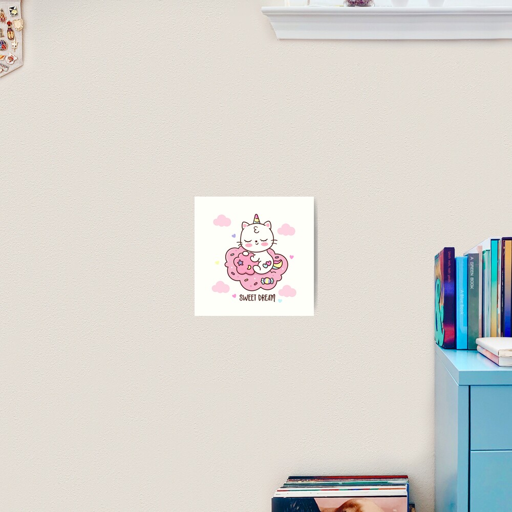 Cute Unicorn (Heart) Art Print - unicorn fantasy design by HackerLooks