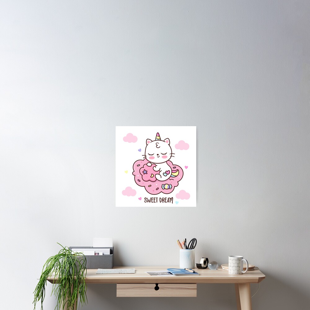 Cute Unicorn (Heart) Wall Art design by HackerLooks
