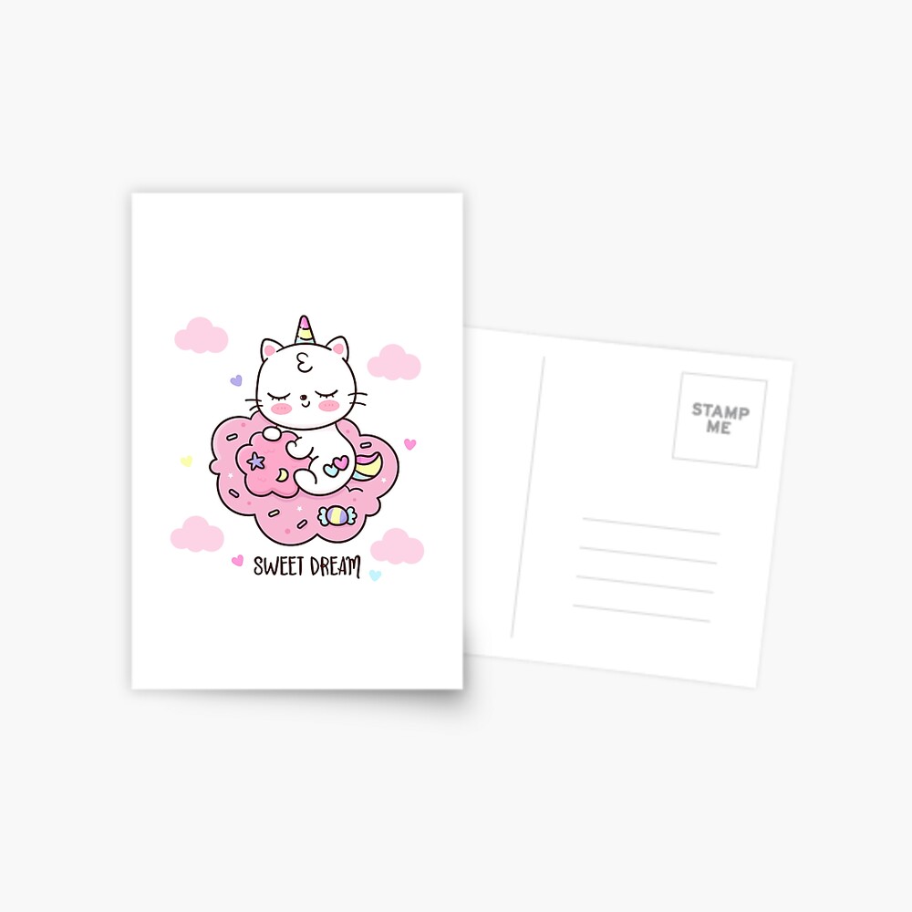 Cute Unicorn (Heart) Postcard - unicorn fantasy design by HackerLooks