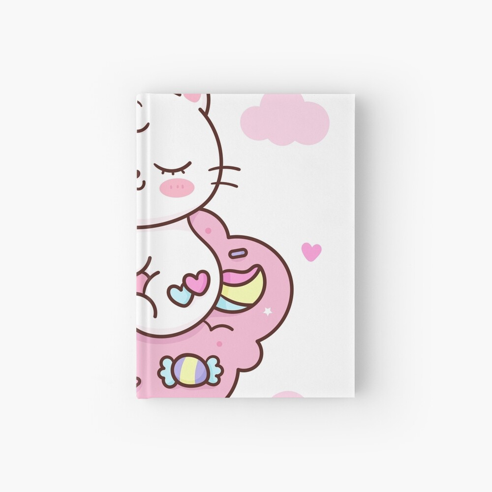 Cute Unicorn (Heart) Hardcover Journal - unicorn fantasy design by HackerLooks
