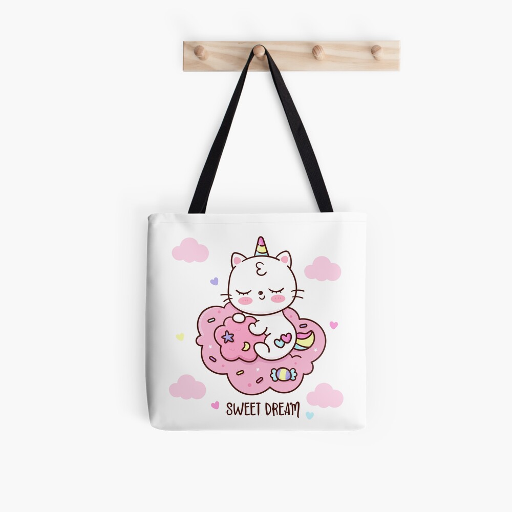 Cute Unicorn (Heart) All Over Print Tote Bag - unicorn fantasy design by HackerLooks