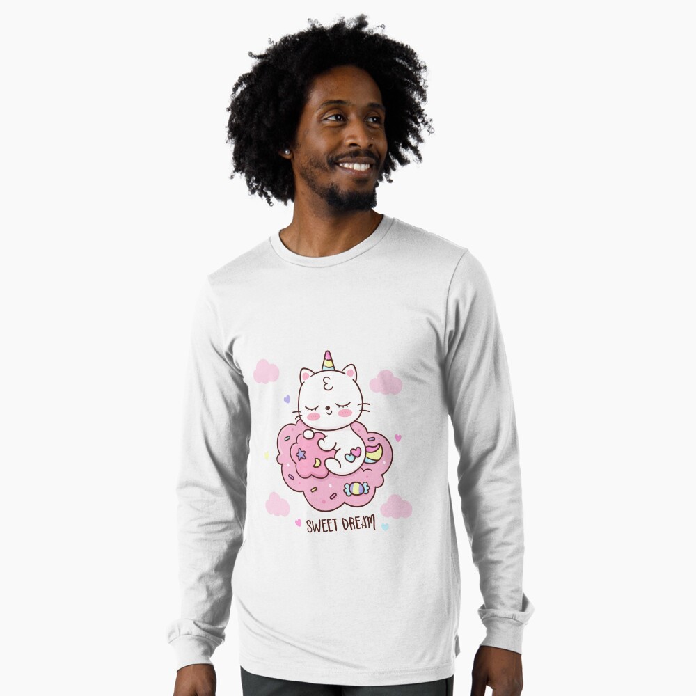 Cute Unicorn (Heart) Long Sleeve T-Shirt - unicorn fantasy design by HackerLooks
