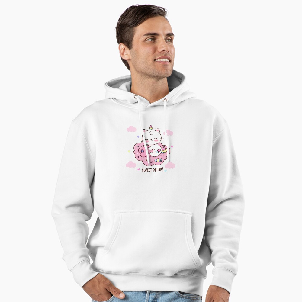 Cute Unicorn (Heart) Pullover Hoodie - unicorn fantasy design by HackerLooks