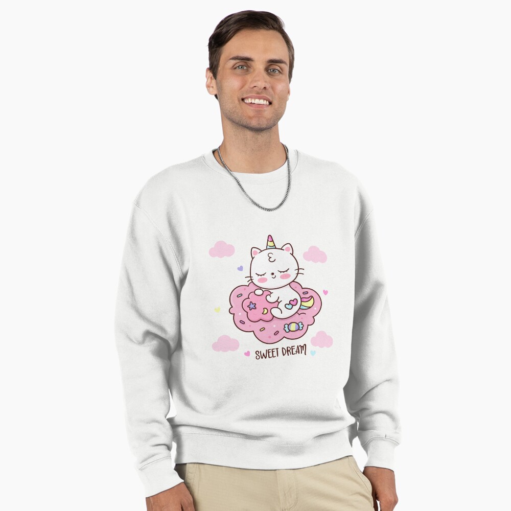 Cute Unicorn (Heart) Pullover Sweatshirt - unicorn fantasy design by HackerLooks