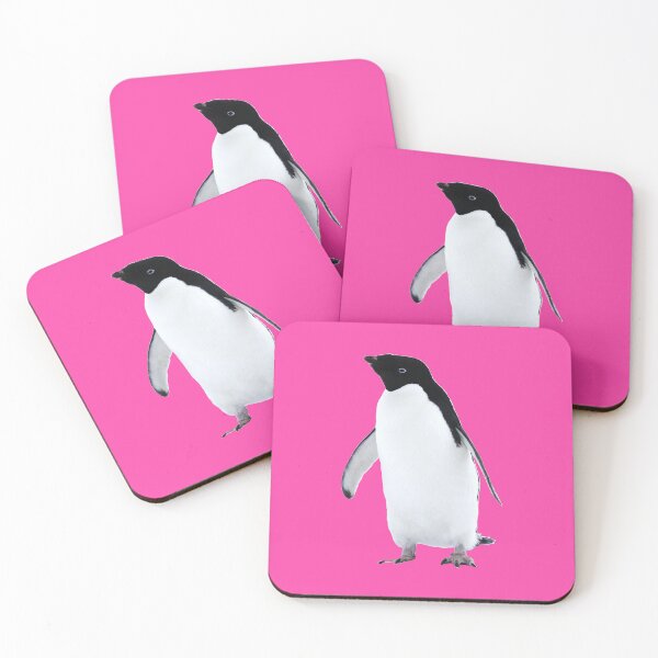 Item preview, Adelie Penguin (Fuchsia #FC46AA background)  designed and sold by SBPenguins.