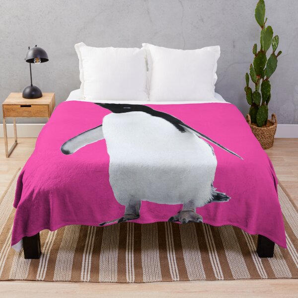 Item preview, Adelie Penguin (Fuchsia #FC46AA background) designed and sold by SBPenguins.