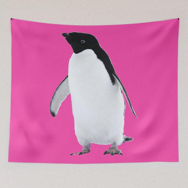 Item preview, Adelie Penguin (Fuchsia #FC46AA background)  designed and sold by SBPenguins.