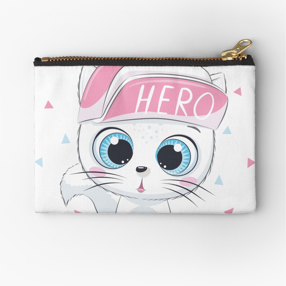 Cute Hero Zipper Pouch - cute pet design by HackerLooks