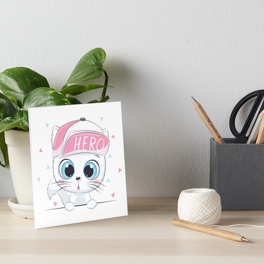 Cute Hero Art Board Print - cute pet design by HackerLooks