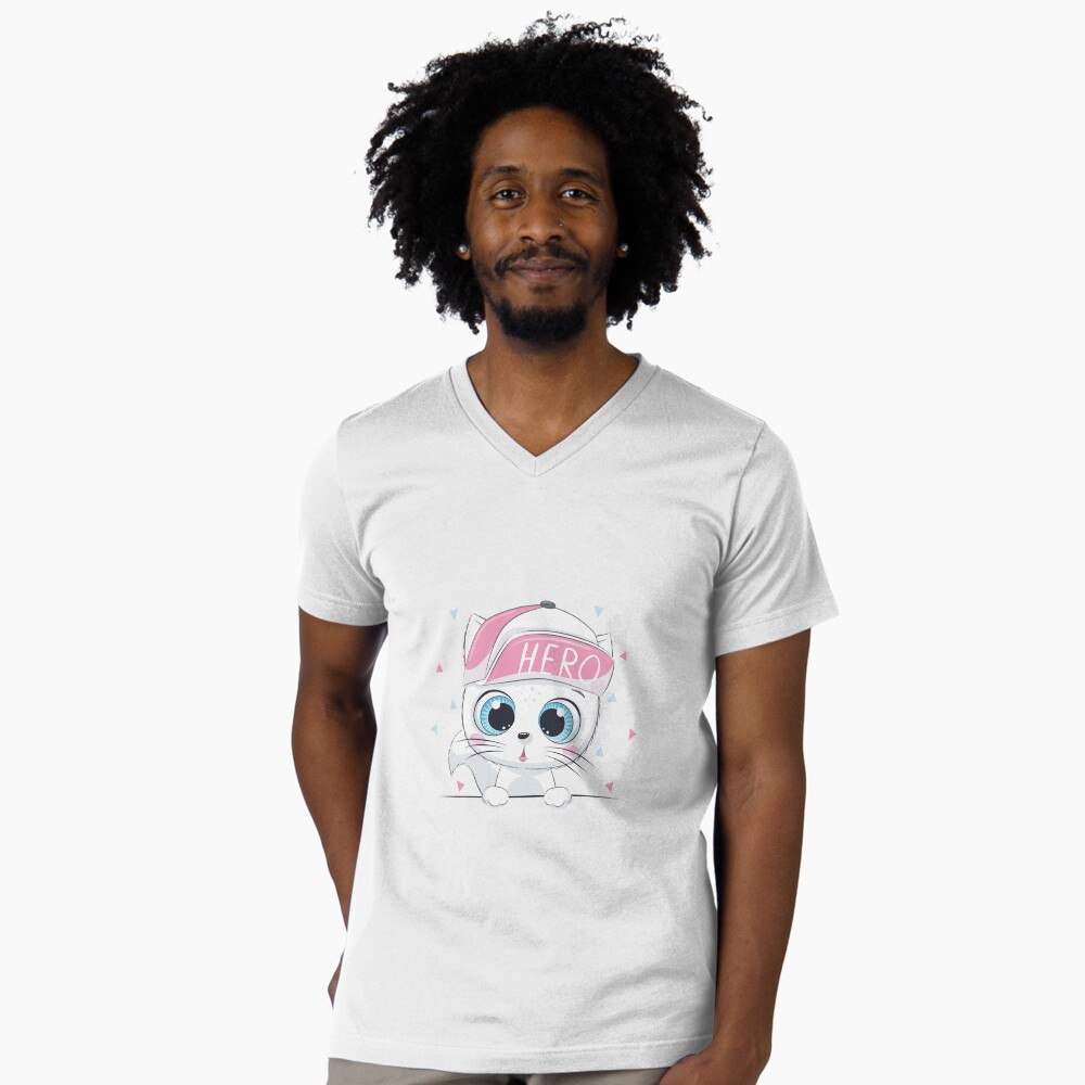 Cute Hero V-Neck T-Shirt - cute pet design by HackerLooks