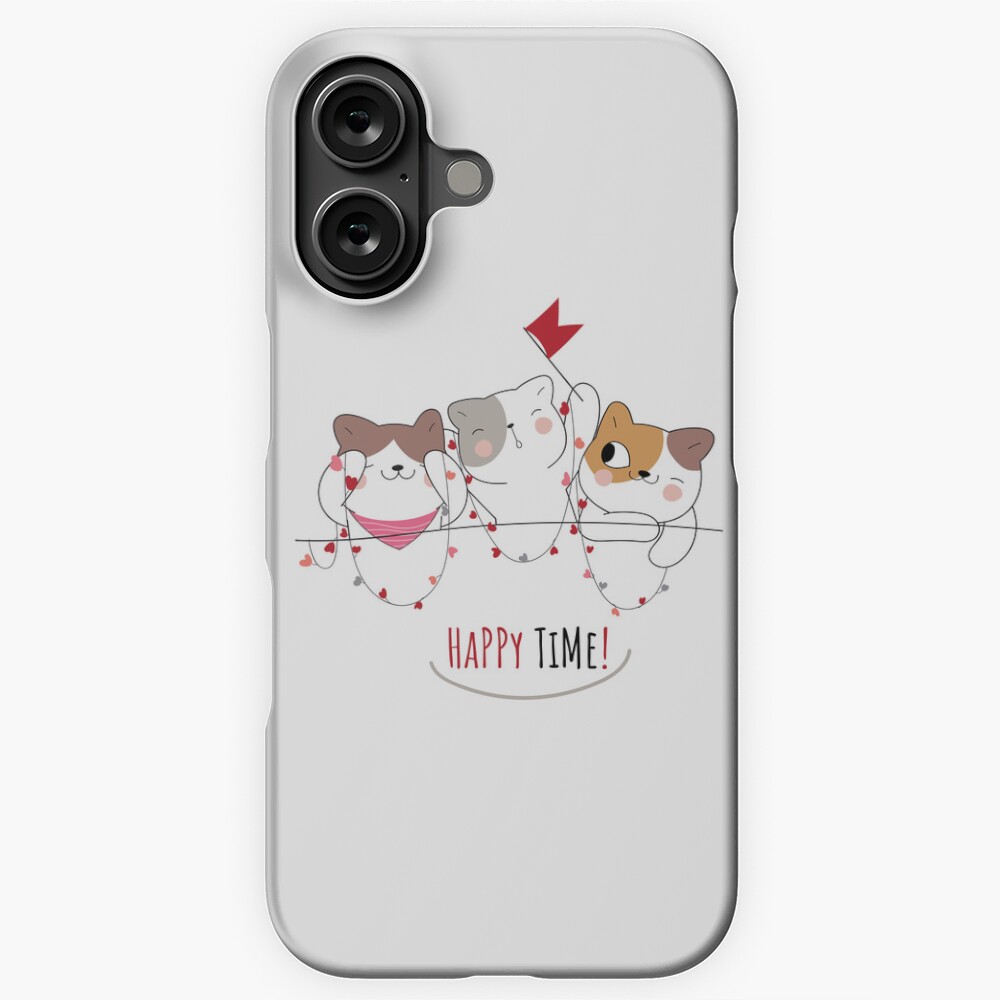 Happy Time iPhone Snap Case - cute pet design by HackerLooks