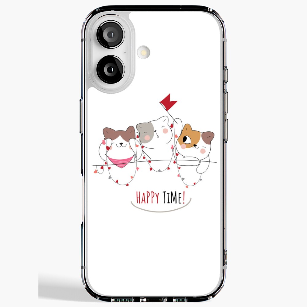 Happy Time iPhone Soft Case - cute pet design by HackerLooks