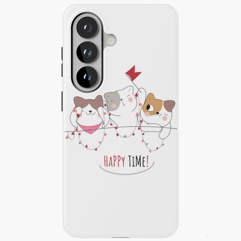 Happy Time Samsung Galaxy Tough Case - cute pet design by HackerLooks