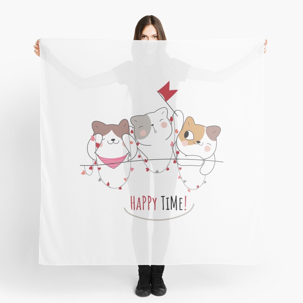 Happy Time Scarf - cute pet design by HackerLooks