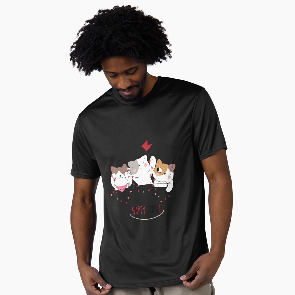 Happy Time Active T-Shirt - cute pet design by HackerLooks
