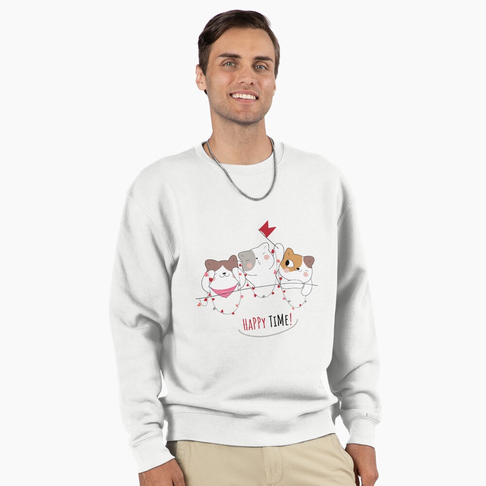 Happy Time Pullover Sweatshirt - cute pet design by HackerLooks