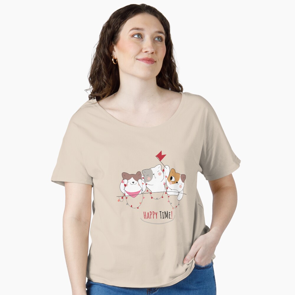 Happy Time Relaxed Fit T-Shirt - cute pet design by HackerLooks
