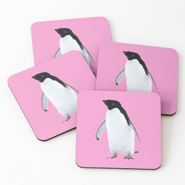 Item preview, Adelie Penguin (Pink #F699CD background)  designed and sold by SBPenguins.