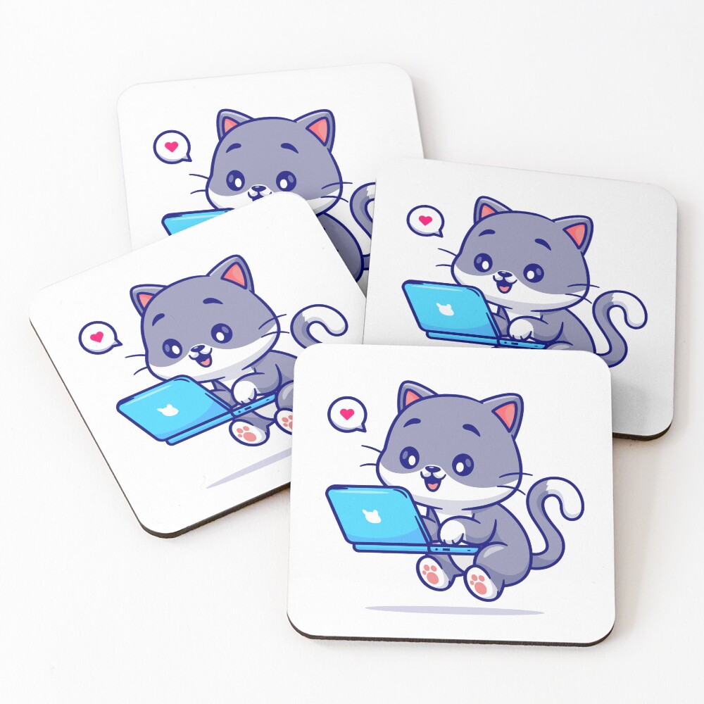 My Geek Pet Coasters (Set of 4) - cute pet design by HackerLooks