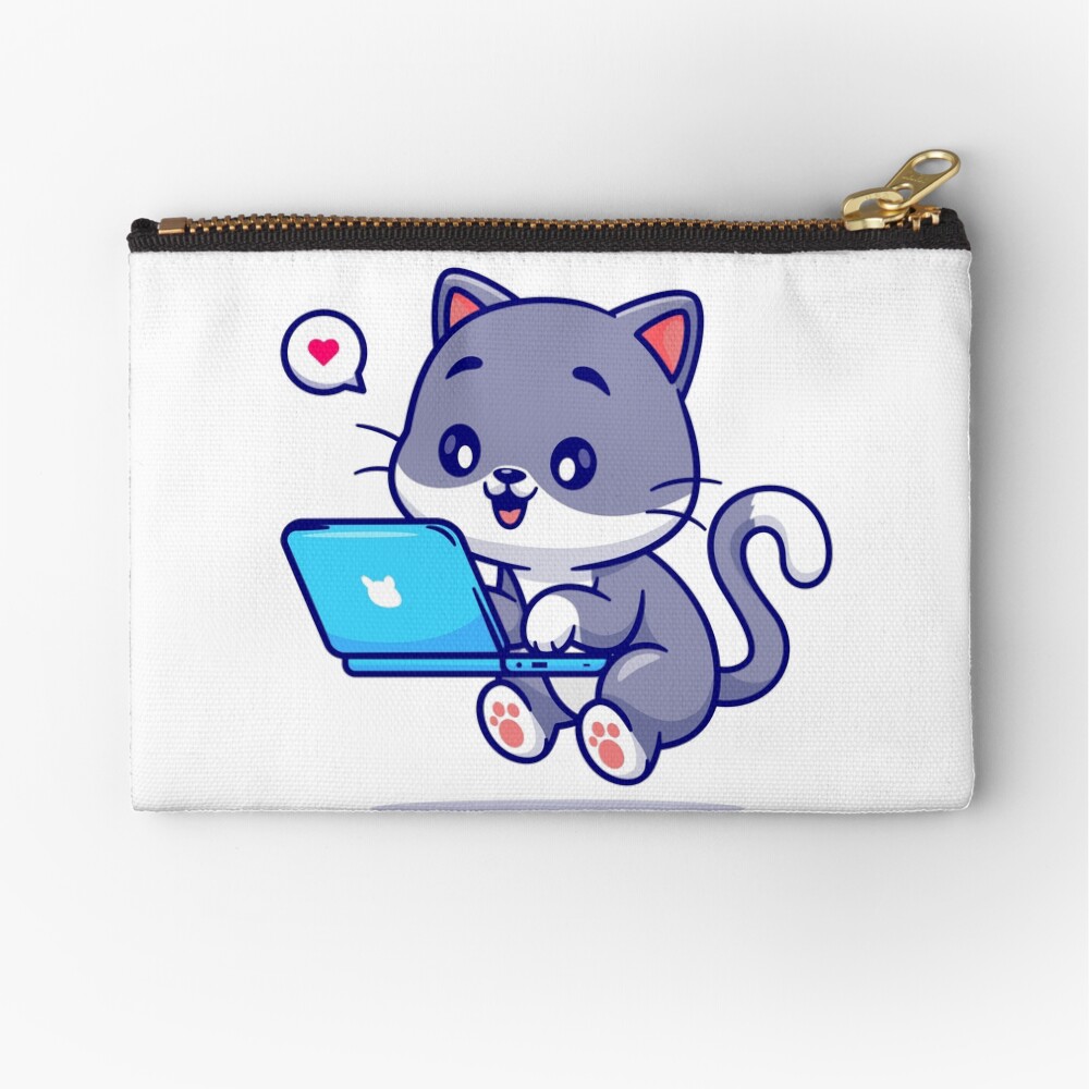 My Geek Pet Zipper Pouch - cute pet design by HackerLooks