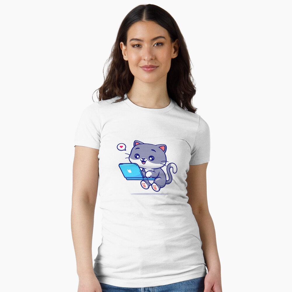 My Geek Pet Fitted T-Shirt - cute pet design by HackerLooks