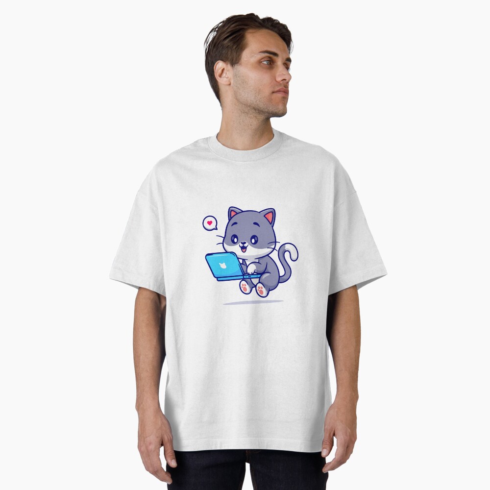 My Geek Pet Oversized T-Shirt - cute pet design by HackerLooks
