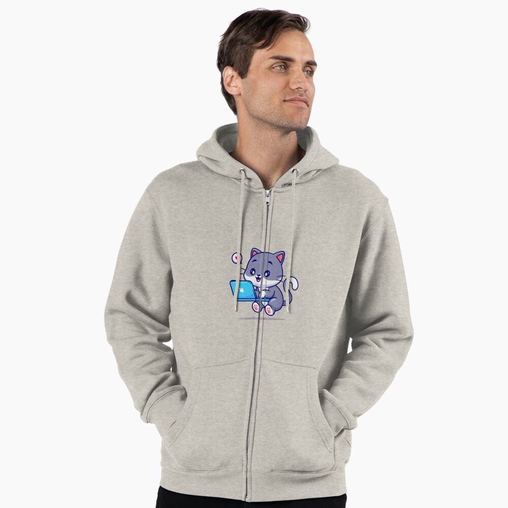 My Geek Pet Zipped Hoodie - cute pet design by HackerLooks