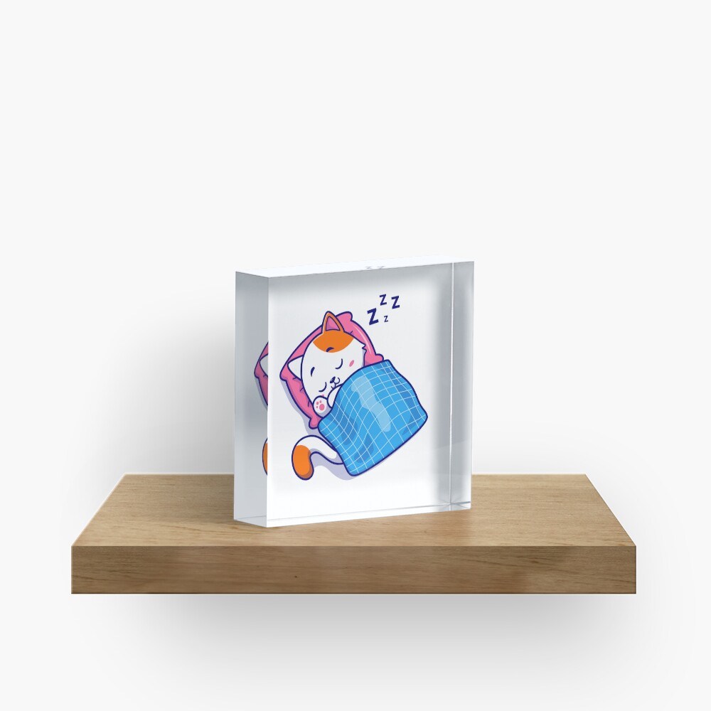 Cute Bed Time Acrylic Block - cute pet design by HackerLooks