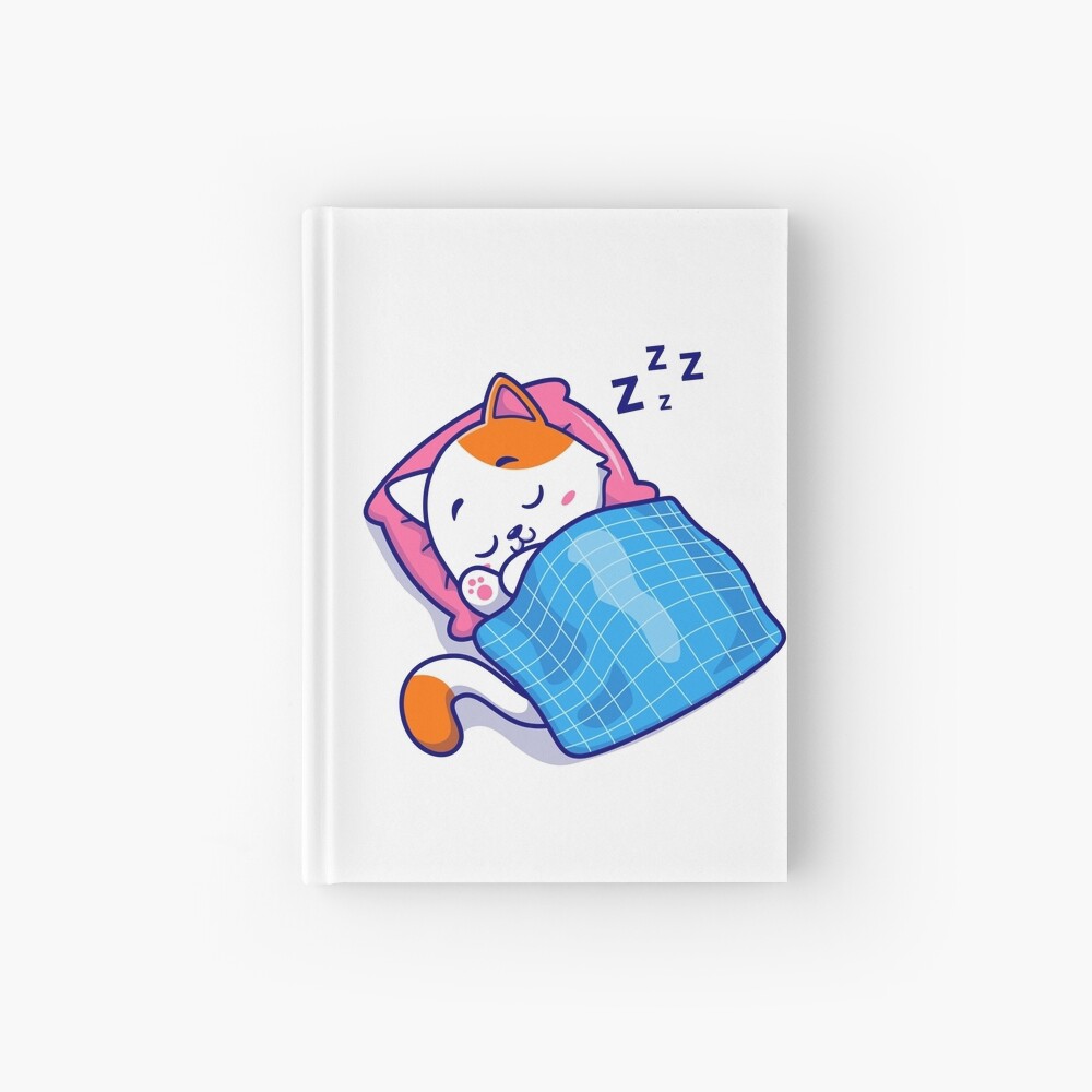 Cute Bed Time Hardcover Journal - cute pet design by HackerLooks