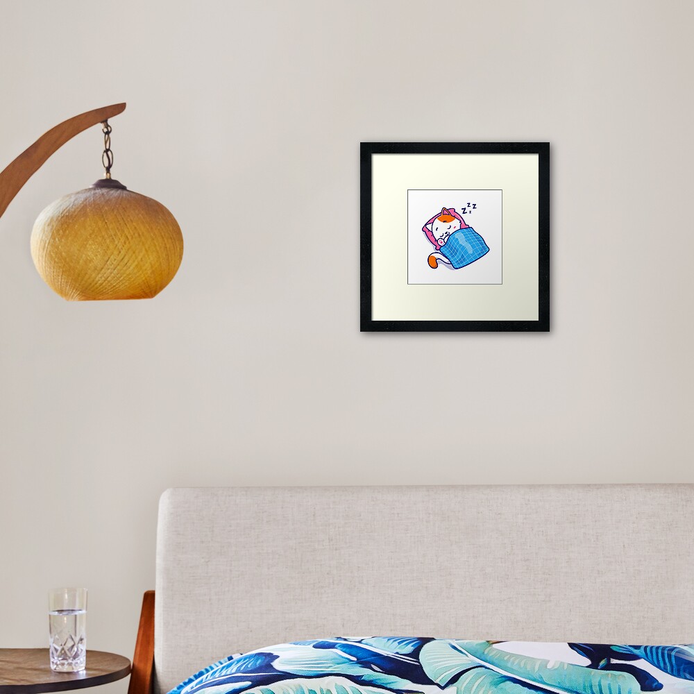Cute Bed Time Framed Art Print - cute pet design by HackerLooks