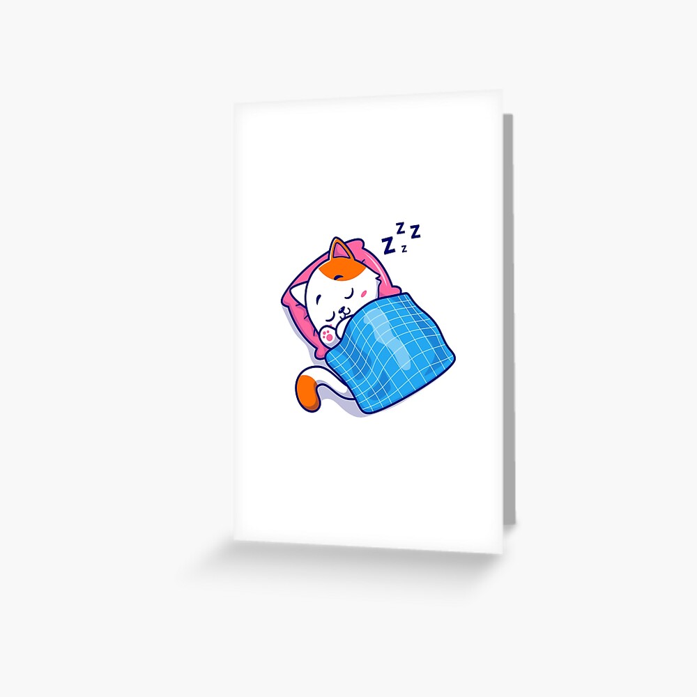 Cute Bed Time Greeting Card - cute pet design by HackerLooks