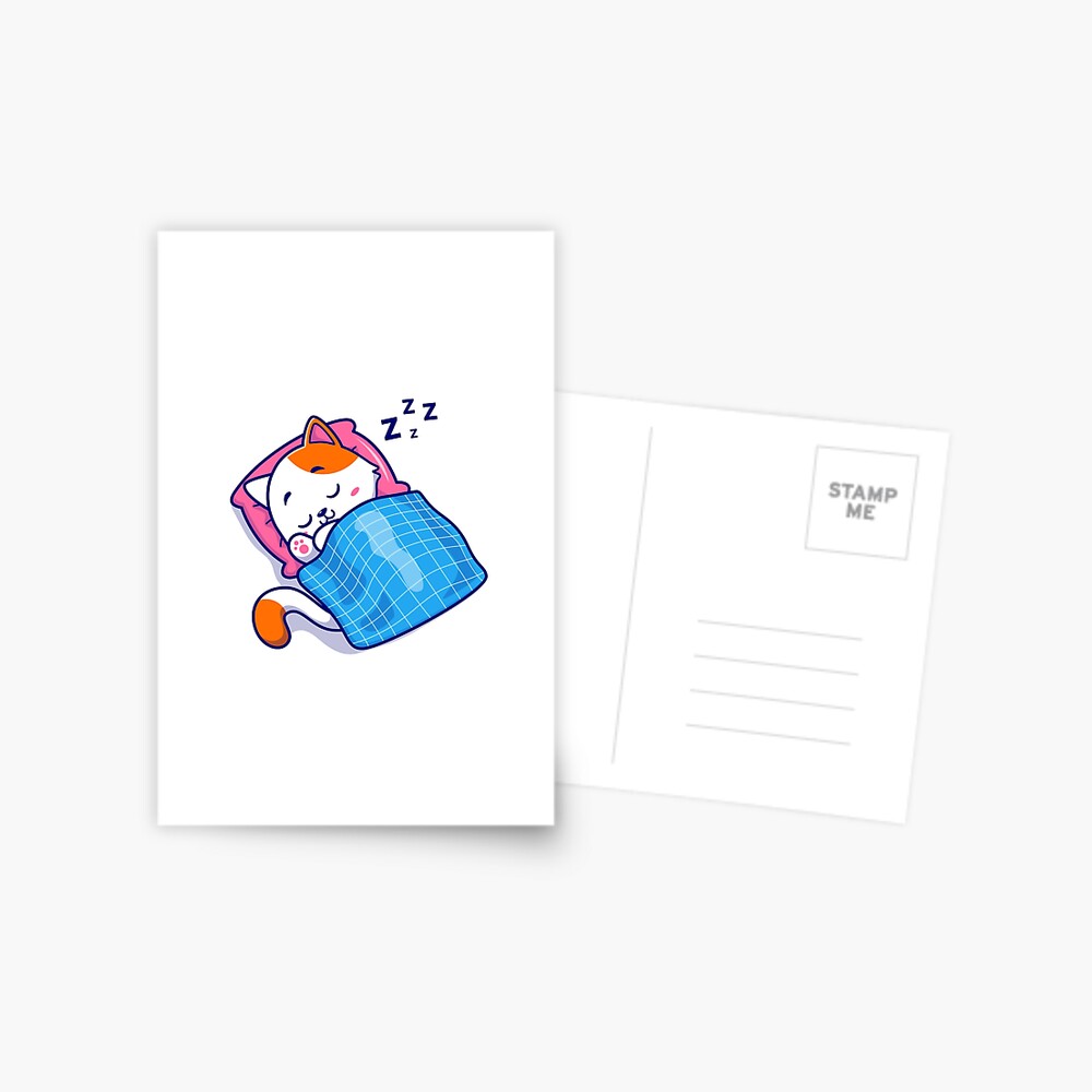 Cute Bed Time Postcard - cute pet design by HackerLooks