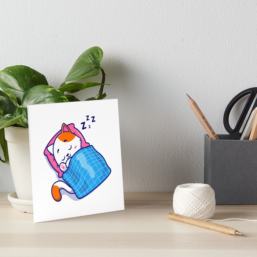 Cute Bed Time Art Board Print - cute pet design by HackerLooks