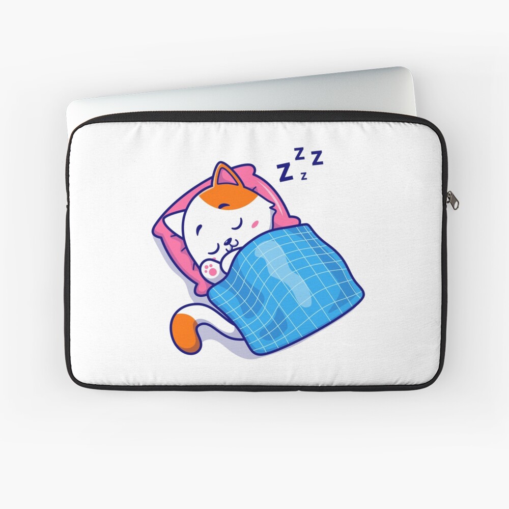 Cute Bed Time Laptop Sleeve - cute pet design by HackerLooks