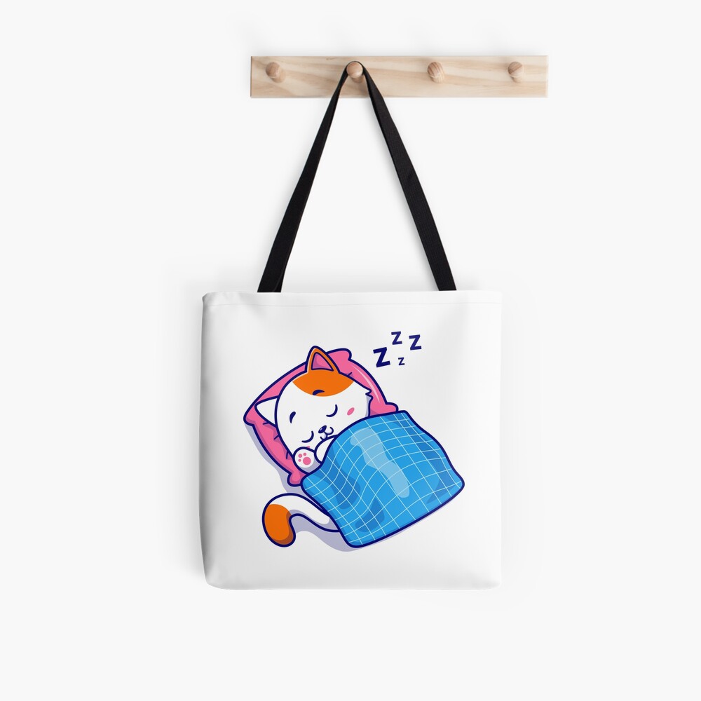 Cute Bed Time All Over Print Tote Bag - cute pet design by HackerLooks