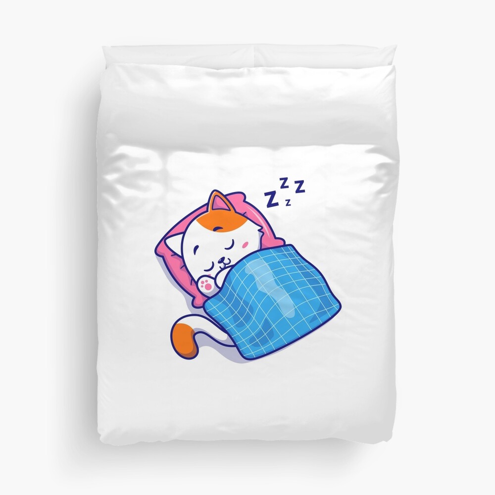 Cute Bed Time Duvet Cover - cute pet design by HackerLooks