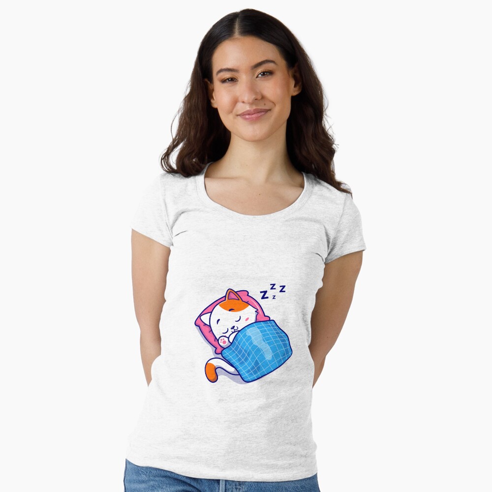 Cute Bed Time Fitted Scoop T-Shirt - cute pet design by HackerLooks