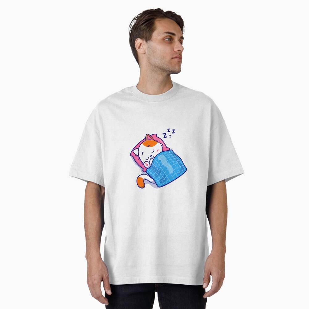 Cute Bed Time Oversized T-Shirt - cute pet design by HackerLooks