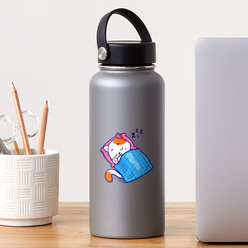 Cute Bed Time Transparent Sticker - cute pet design by HackerLooks