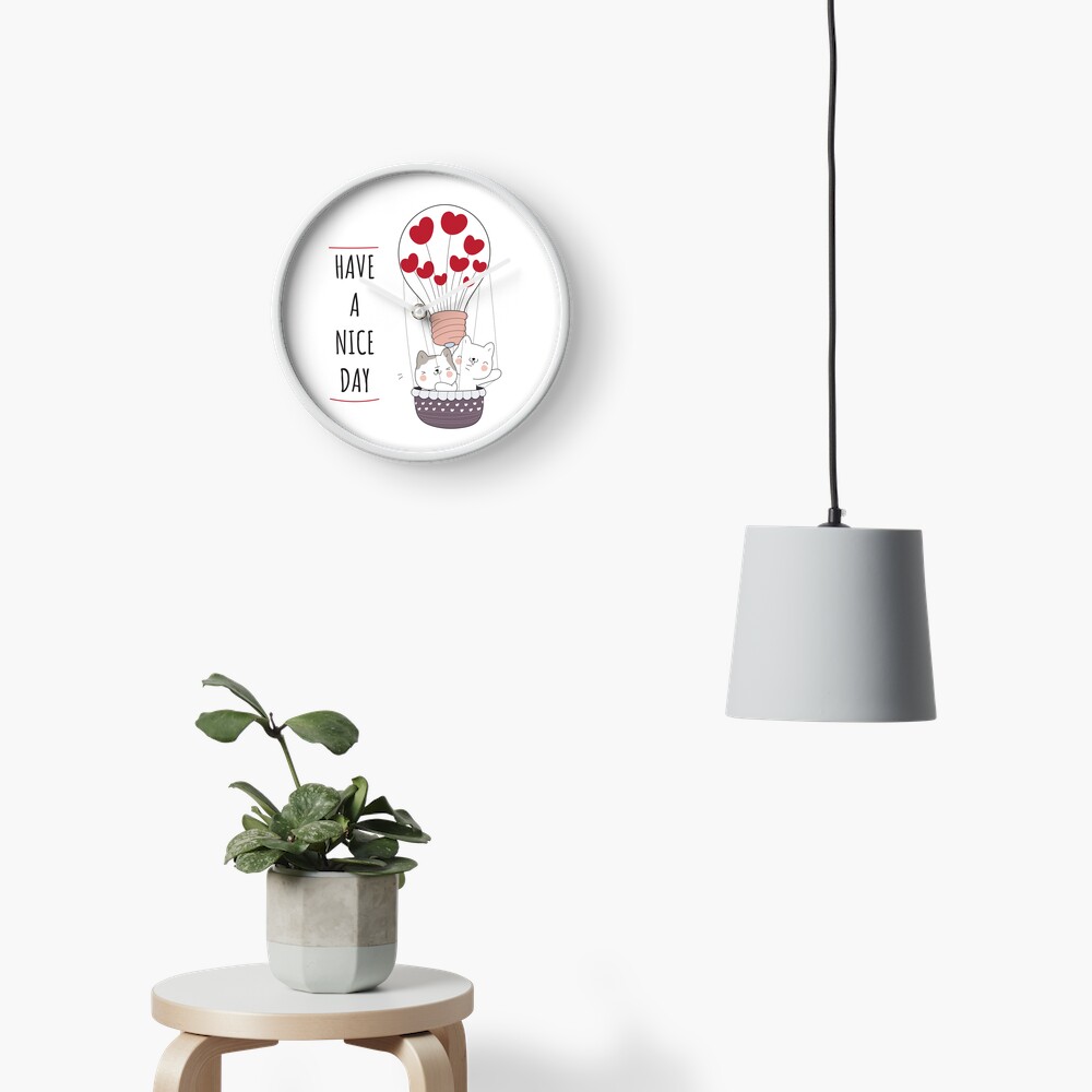 Have a Nice Day Clock - cute pet design by HackerLooks