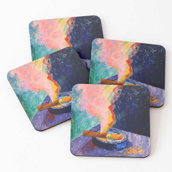 Item preview, Whimsical Strokes- A Fauvist Reverie of Cigar's Vibrant Dance and Smoky Intrigue designed and sold by OlfactoART Studio.