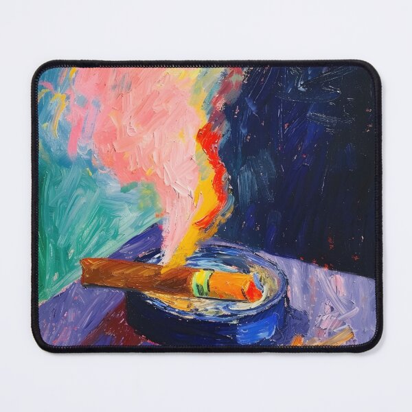 Item preview, Whimsical Strokes- A Fauvist Reverie of Cigar's Vibrant Dance and Smoky Intrigue designed and sold by OlfactoART Studio.