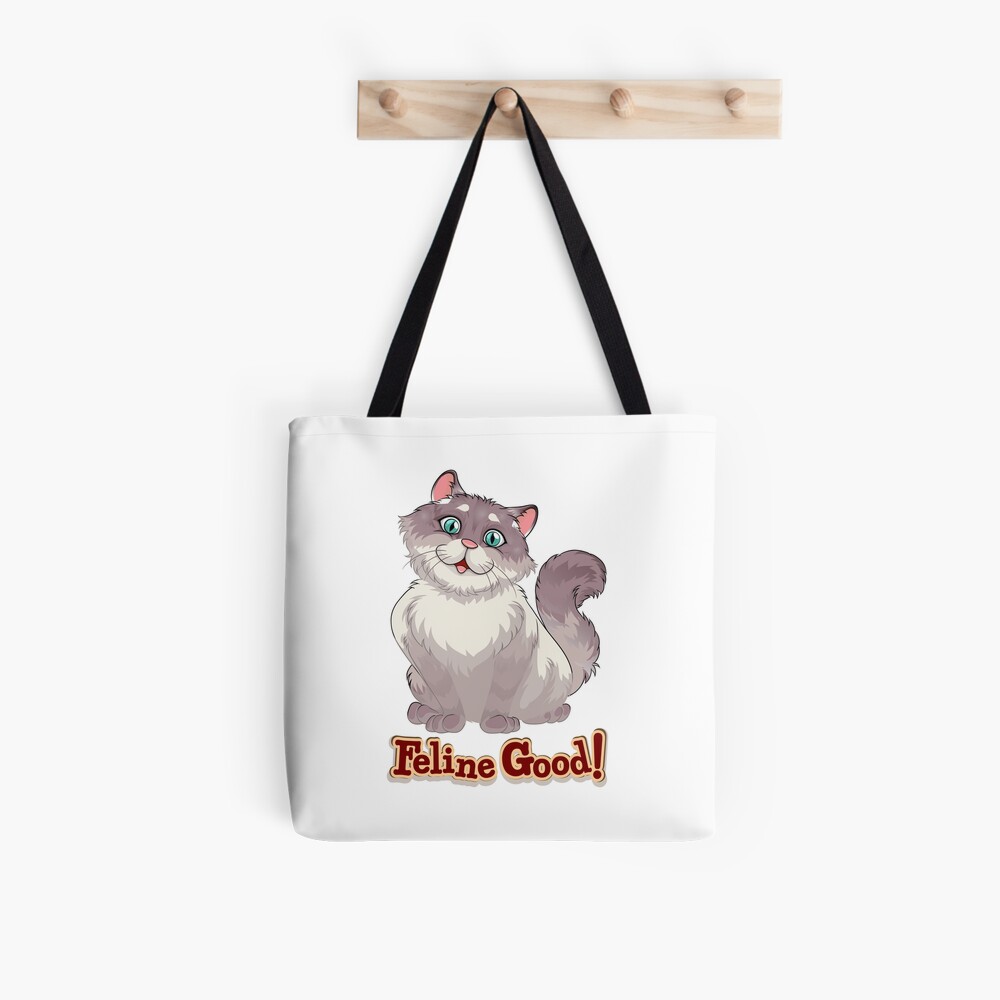 Feeling Good (Feline Good!) All Over Print Tote Bag - cute pet design by HackerLooks