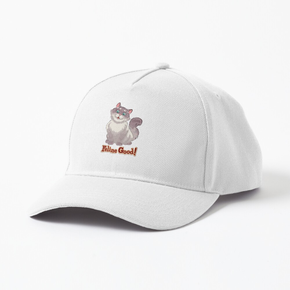 Feeling Good (Feline Good!) Baseball Cap - cute pet design by HackerLooks