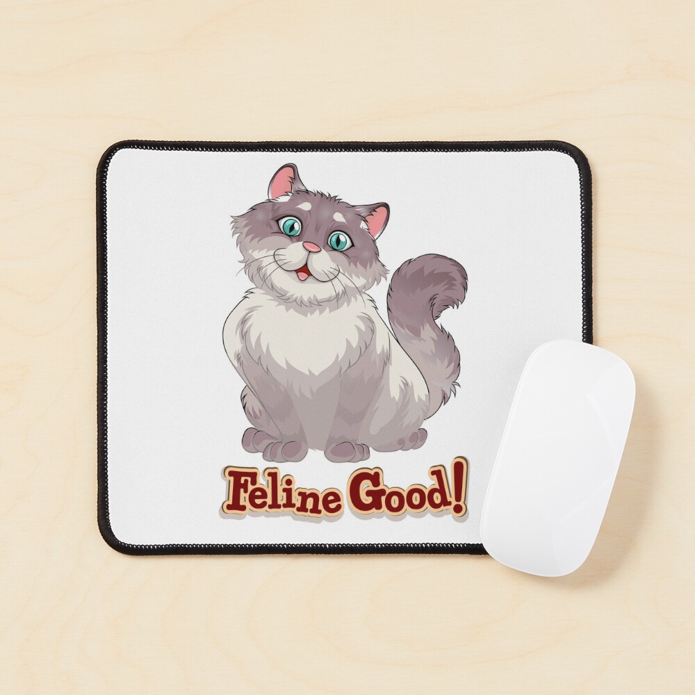 Feeling Good (Feline Good!) Mouse Pad - cute pet design by HackerLooks