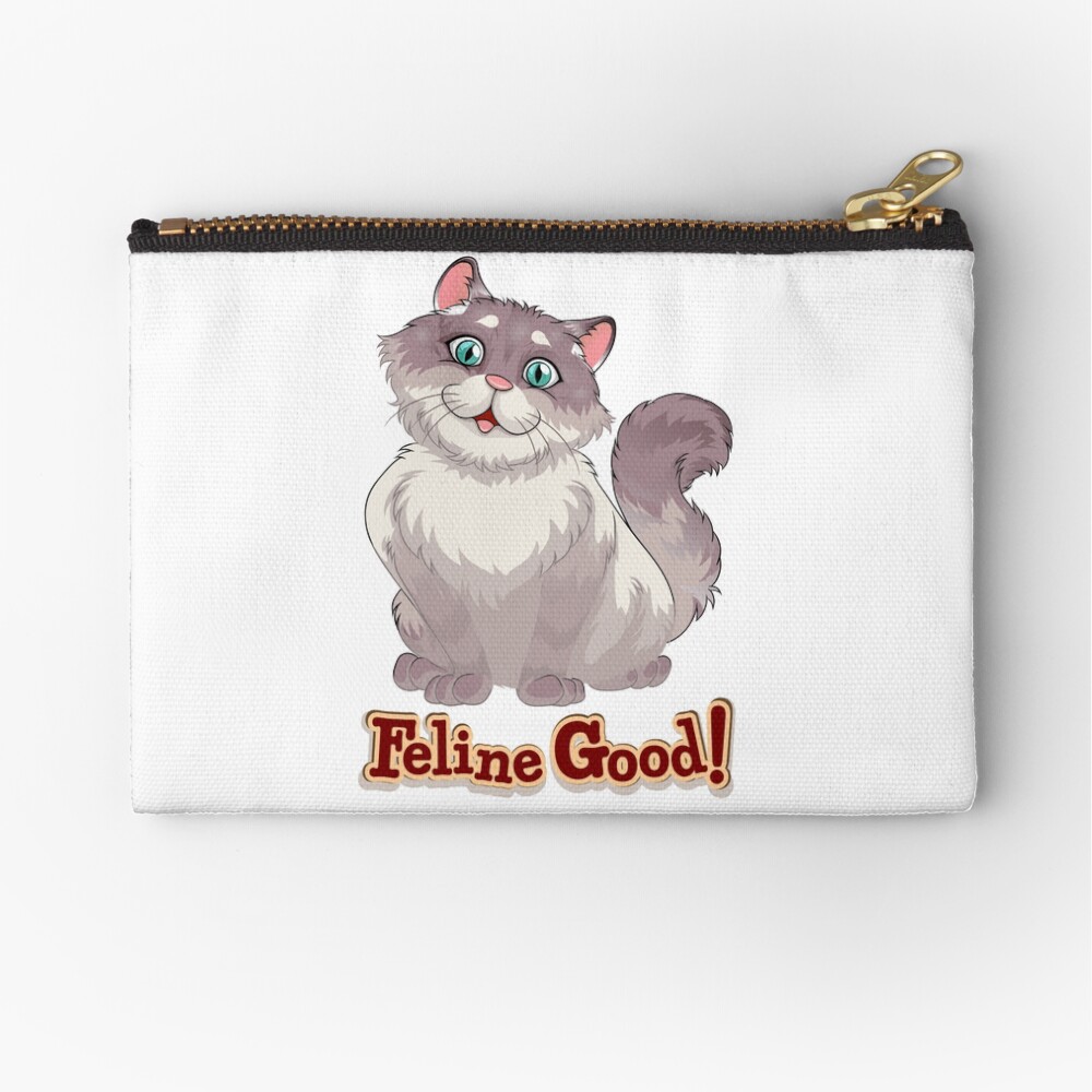 Feeling Good (Feline Good!) Zipper Pouch - cute pet design by HackerLooks