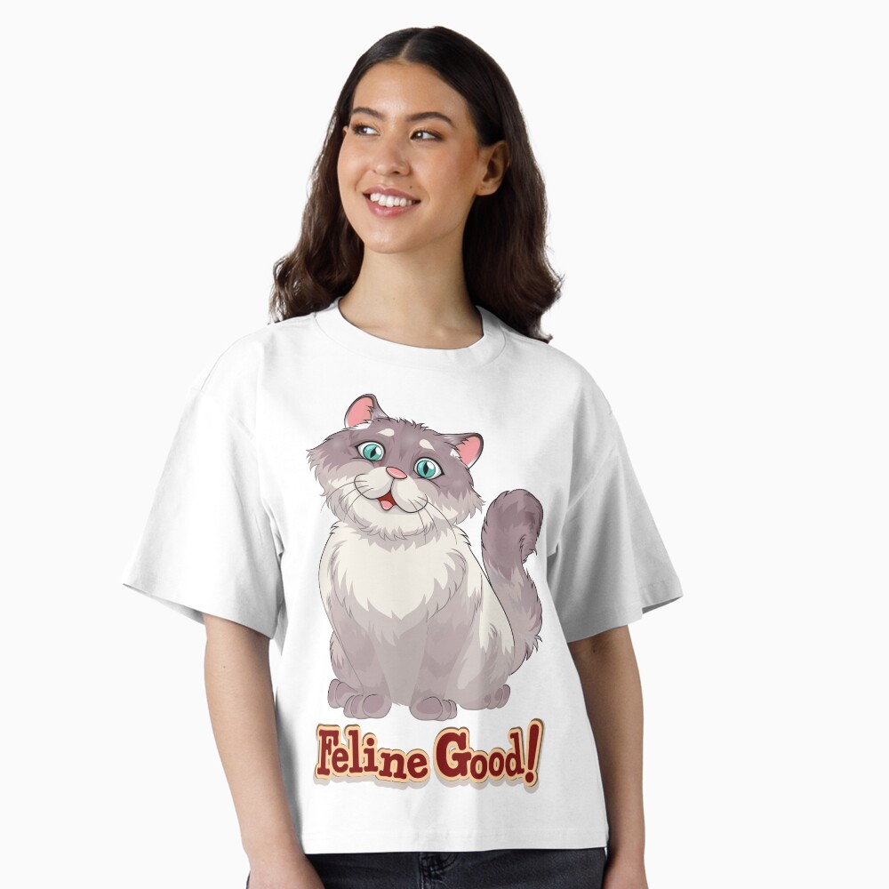 Feeling Good (Feline Good!) Boxy T-Shirt - cute pet design by HackerLooks